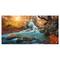 Designart - Fast Flowing Fall River in Forest - Landscape Photography Canvas Print